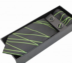                          NM nyakkendő szett - Zöld-fekete mintás 