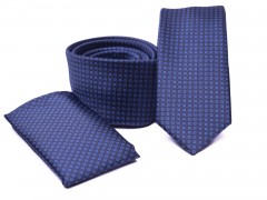    Prémium slim nyakkendő szett - Kék aprómintás 