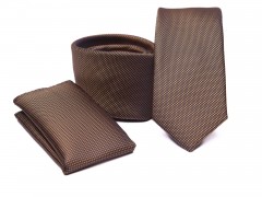    Prémium slim nyakkendő szett - Barna Egyszínű nyakkendő