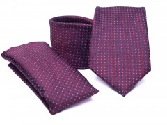    Prémium nyakkendő szett - Bordó aprópöttyös 
