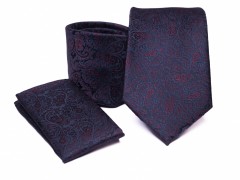    Prémium nyakkendő szett - Sötétkék-bordó mintás Nyakkendők esküvőre