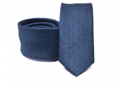    Prémium slim nyakkendő -  Kék aprómintás 