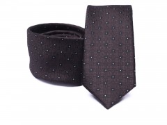    Prémium slim nyakkendő -  Sötétbarna aprópöttyös Aprómintás nyakkendő