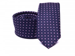    Prémium slim nyakkendő -  Kék-rózsaszín kockás Kockás nyakkendők