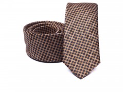    Prémium slim nyakkendő - Barna mintás Kockás nyakkendők
