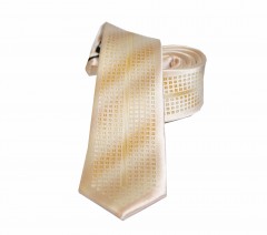                    NM slim szövött nyakkendő - Drapp-sárga mintás Aprómintás nyakkendő