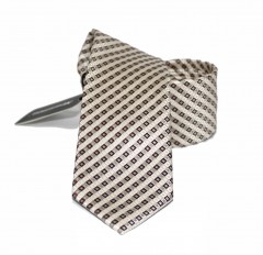                    NM slim szövött nyakkendő - Drapp-barna kockás Aprómintás nyakkendő