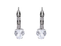 Fülbevaló rozsdamentes acél csiszolt kövekkel 