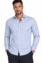             NM h.u normál fit elasztikus ing - Kék mintás Mintás ing