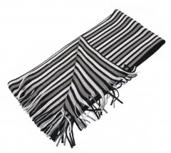   Newsmen unisex kötött sál - Fekete-szürke csíkos Férfi kesztyű, sál