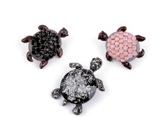 Bross strasszkövekkel - Teknősbéka 