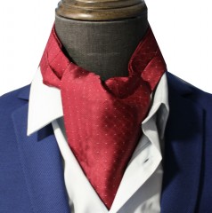   NM szatén ascot nyaksál - Meggypiros aprómintás Francia, Ascot, Különlegesség
