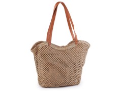                                    Horgolt raffia táska cipzár zárral Női táska, pénztárca, öv