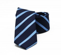               Goldenland slim nyakkendő - Kék csíkos 