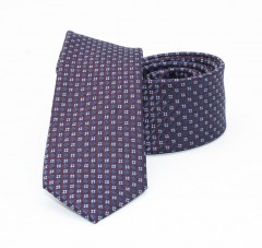               Goldenland slim nyakkendő - Kék-lila aprómintás 