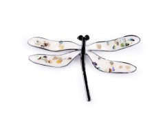 Bross szitakötő kövekkel kitűző 