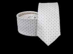    Prémium slim nyakkendő - Fehér pöttyös 