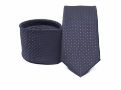    Prémium slim nyakkendő - Sötétszürke aprópöttyös 