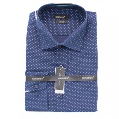             NM h.u slim elasztikus ing - Sötétkék mintás Slim, Smart fazon