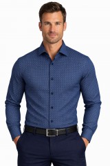             NM h.u slim elasztikus ing - Sötétkék mintás Mintás ing