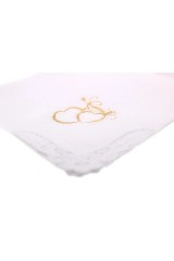      Női hímzett esküvői zsebkendő - Szív Zsebkendő