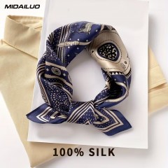   Unisex exklúzív selyem sál - Kék mintás Férfi kesztyű, sál