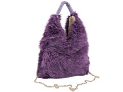 Műszörme kézitáska - 30 x 25 cm Női táska, pénztárca, öv