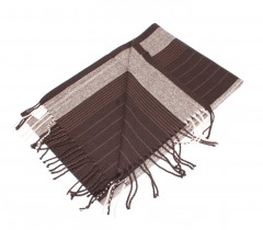    Newsmen unisex kötött sál - Barna csíkos Férfi kesztyű, sál