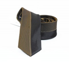                    NM slim szövött nyakkendő - Arany csíkos Aprómintás nyakkendő