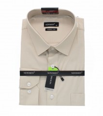                              NM h.u normál fit elasztikus ing - Drapp szövött Mintás ing