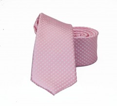                    NM slim szövött nyakkendő - Rózsaszín pöttyös 