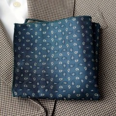                     Exkluzív jaquarddíszzsebkendő - Kék mintás Diszzsebkendő