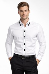             NM h.u slim ing - Fekete-fehér betétes Mintás ing