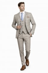    Parker slim fitt 3 részes kockás öltöny Öltöny, mellény